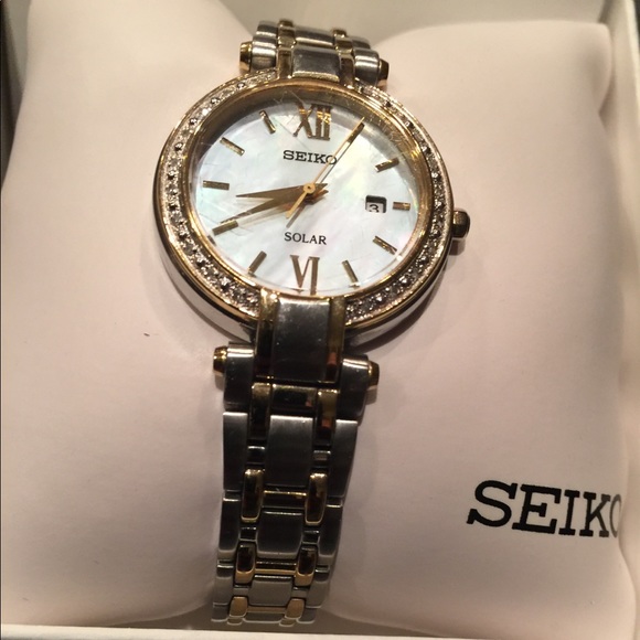 Seiko Women's Two-Tone Diamond Watch - Picture 1 of 5